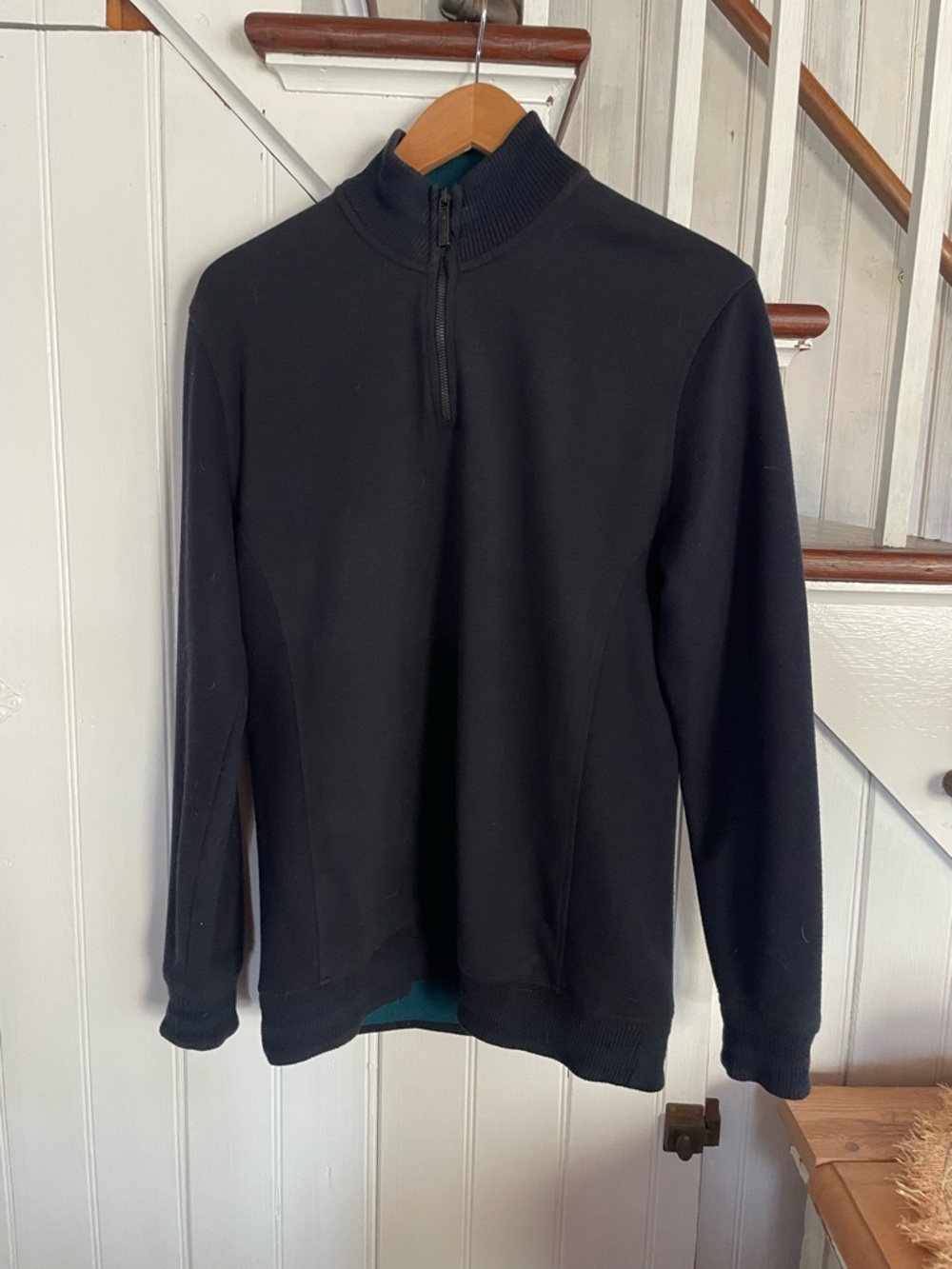 Ted Baker London Black Half-Zip Mock Neck Sweater
